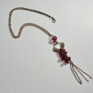 Elegant Gold and Red Beaded Necklace